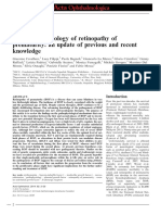 R The Pathophysiology of Retinopathy of Prematurity: An Update of Previous and Recent Knowledge