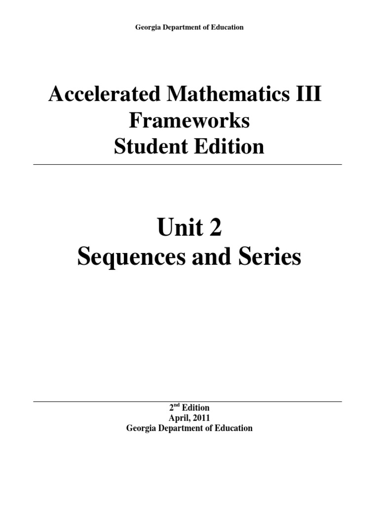 Acc Math III Unit 2 SE Sequences Series PDF | PDF | Summation | Series ...