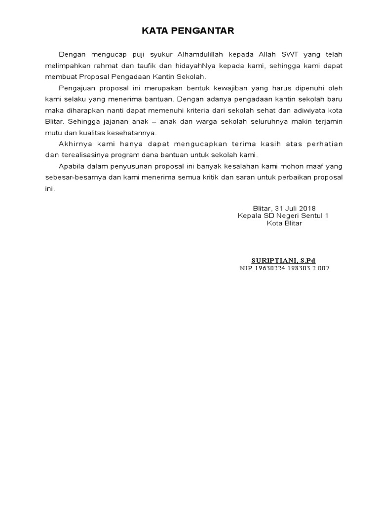 Proposal Pengajuan Kantin Baru