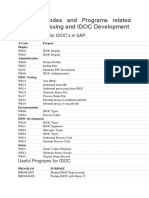 Useful T-Codes and Programs Related IDOC Processing and IDOC Development