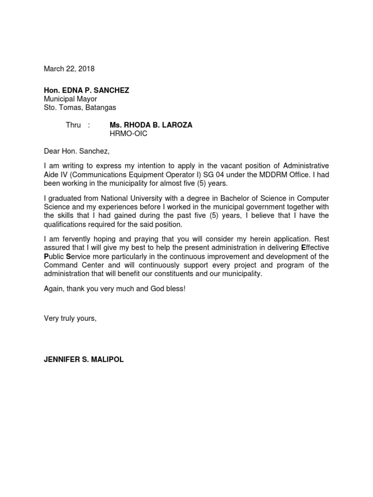 Application Letter Sample Academic Degree Behavior Modification