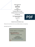 Welcome To The Second Lecture For The Course Probability Methods in Civil Engineering