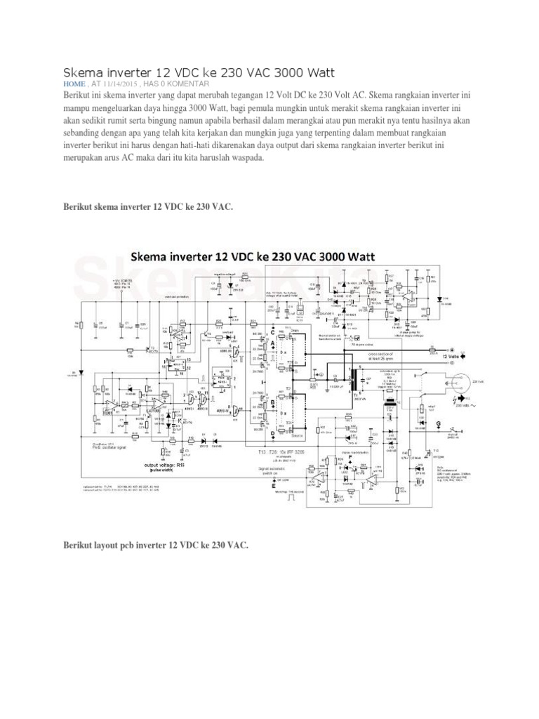 Skema Inverter 12 VDC Ke 230 VAC 3000 Watt | PDF