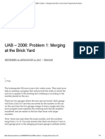 UAB - 2006 - Problem 1 - Merging at The Brick Yard - Solved Programming Problems PDF