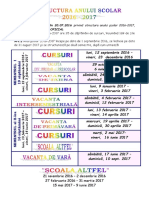 Structura Anului Scolar 2017