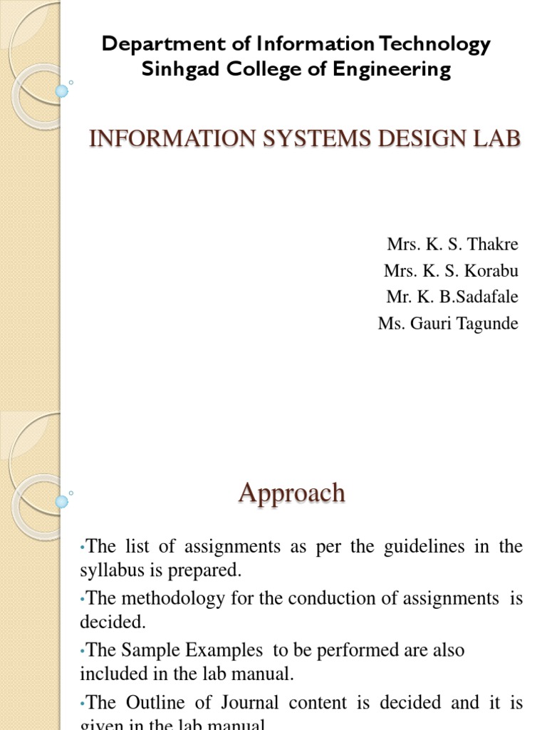 Information Systems Design Lab Guide | PDF | Art | Technology & Engineering
