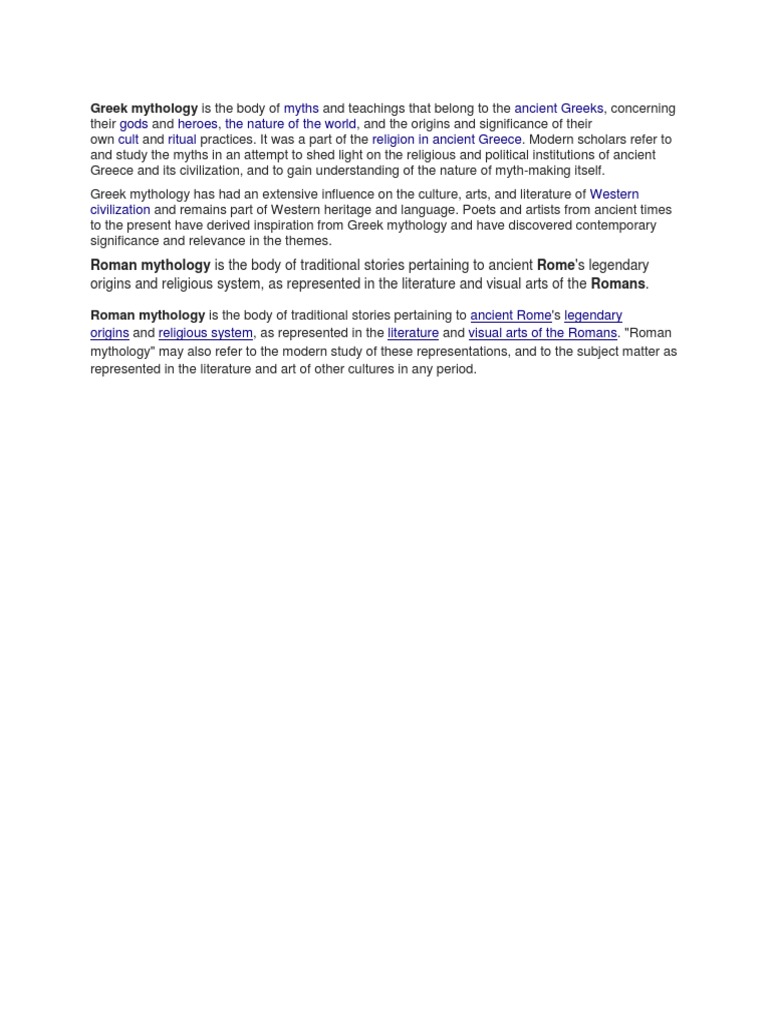 Roman Mythology Is The Body of Traditional Stories Pertaining To ...