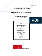 Multilateral Versus Regional Trading Arrangements