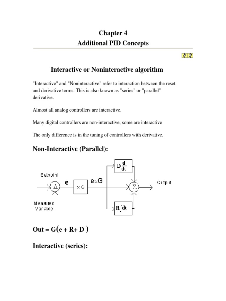Chapter 4 Additional PID Concepts Interactive or Noninteractive ...