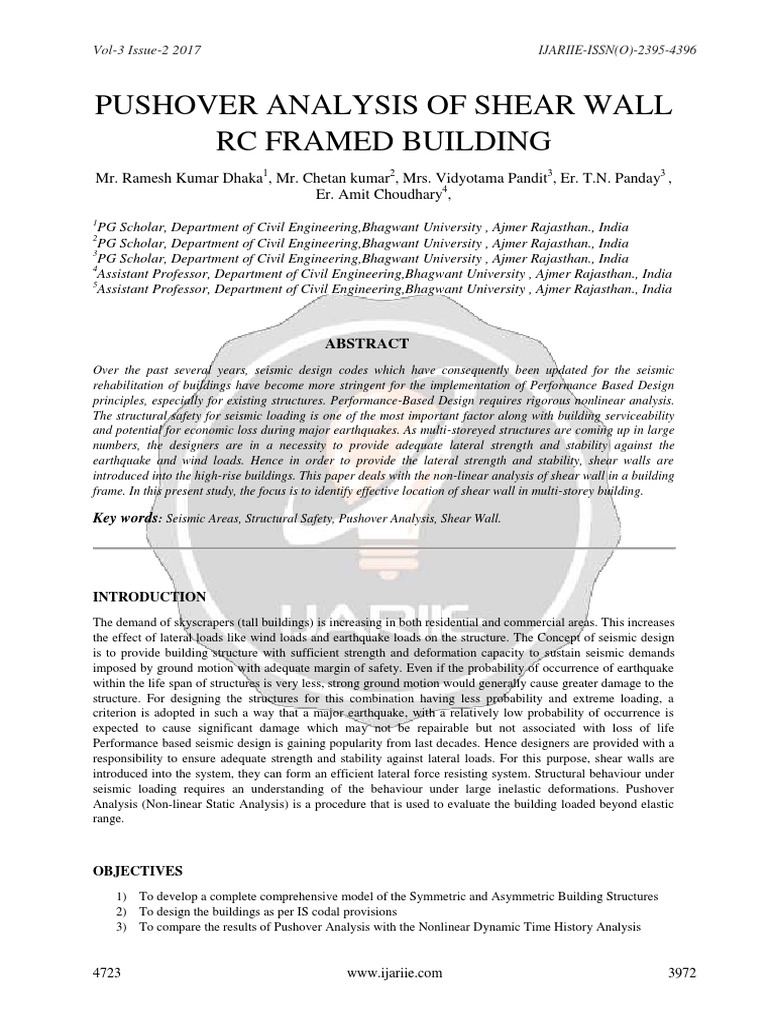 Pushover Analysis of A 19 Story Concrete Shear Wall Building | PDF ...