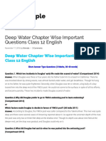 CBSE Sample Papers: Deep Water Chapter Wise Important Questions Class 12 English