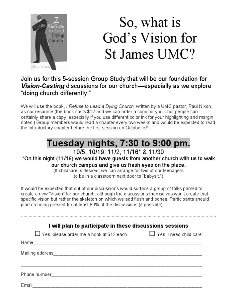 Church Vision-Casting Study Sessions | PDF | Religion & Spirituality