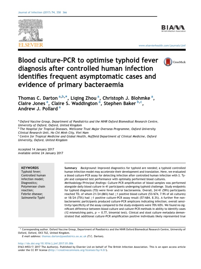 Optimizing Typhoid Diagnosis with PCR | PDF | Infection | Polymerase ...