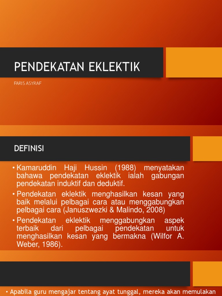 Pendekatan Eklektik Pdf