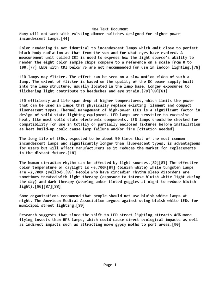 Limitations of LED | PDF | Incandescent Light Bulb | Light Emitting Diode