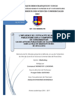 L'influence de L'efficacite de Message Publicitaire Sur Le Comportement de Consommateur Cas Des Affiches Publicitaires de Telephonie Mobile Dans La Ville de Gbadolite en RDC de 2014 A 2016