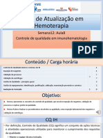 Controle qualidade imunohematologia