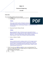 Quiz #4: Biochemical Engineering Fall 2003