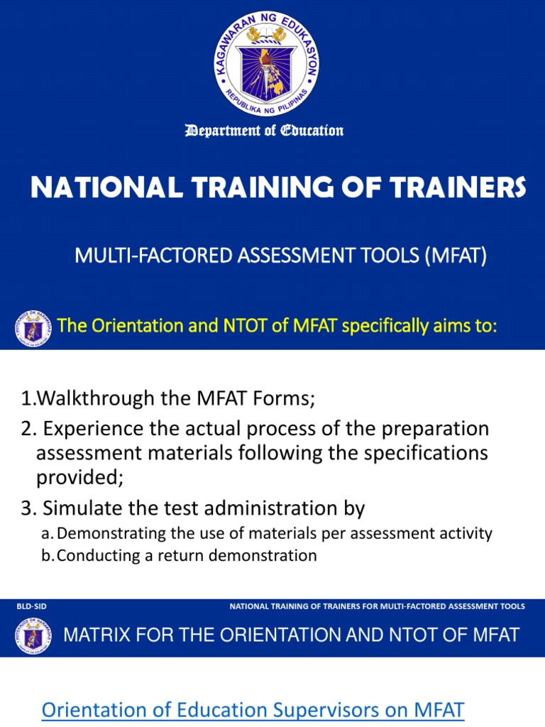 MFAT Training for Education Supervisors | PDF | Business