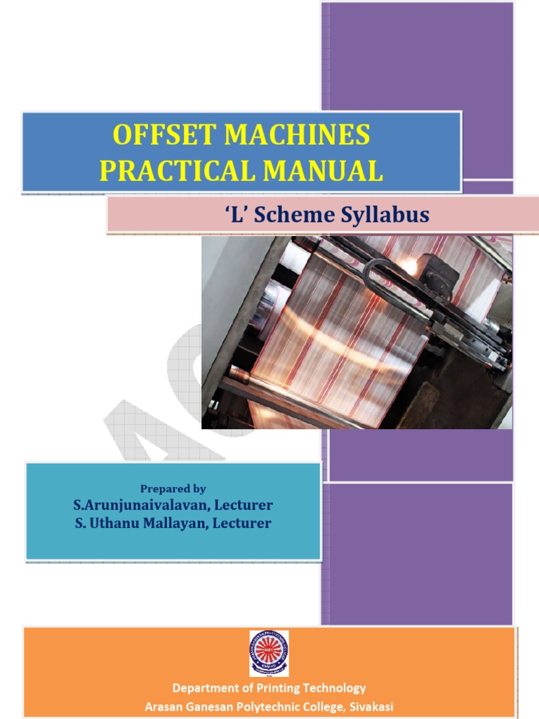 Offset Machines Practical Manual Guide | PDF | Printing | Books