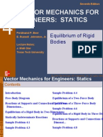 Vector Mechanics For Engineers: Statics: Equilibrium of Rigid Bodies