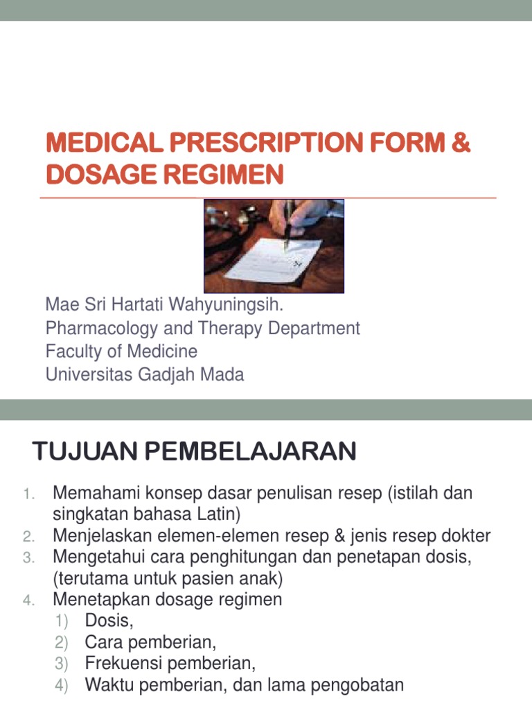 Panduan Penulisan Resep Medis | PDF