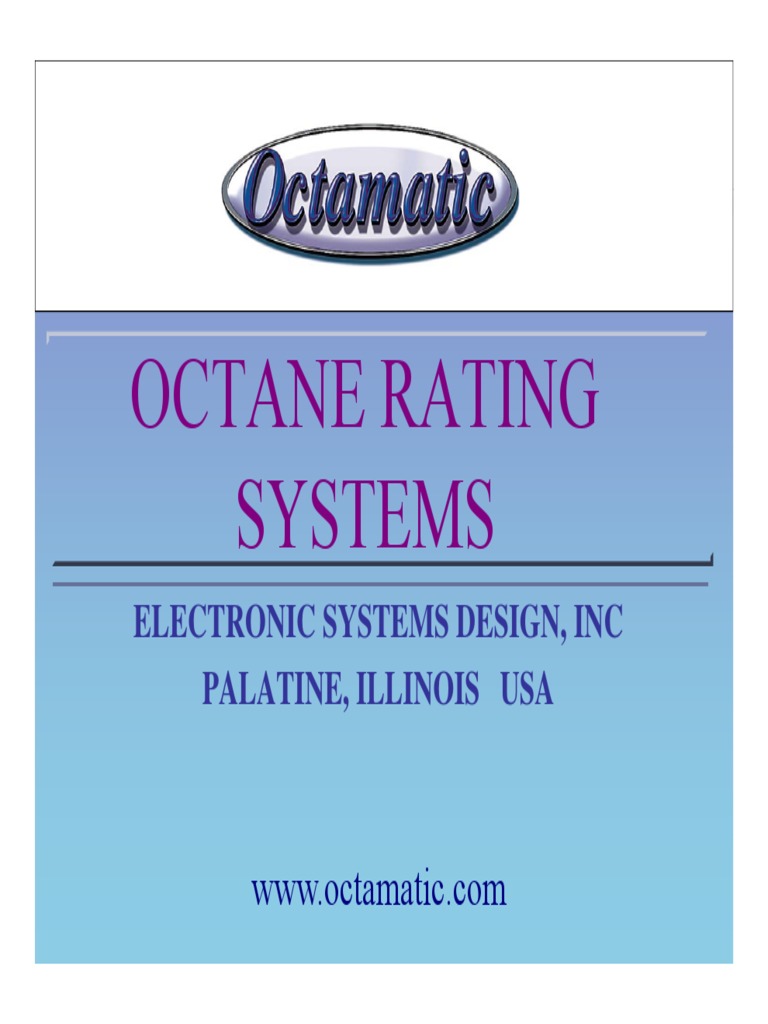 Octane Rating Systems Electronic Systems Design, Inc Palatine