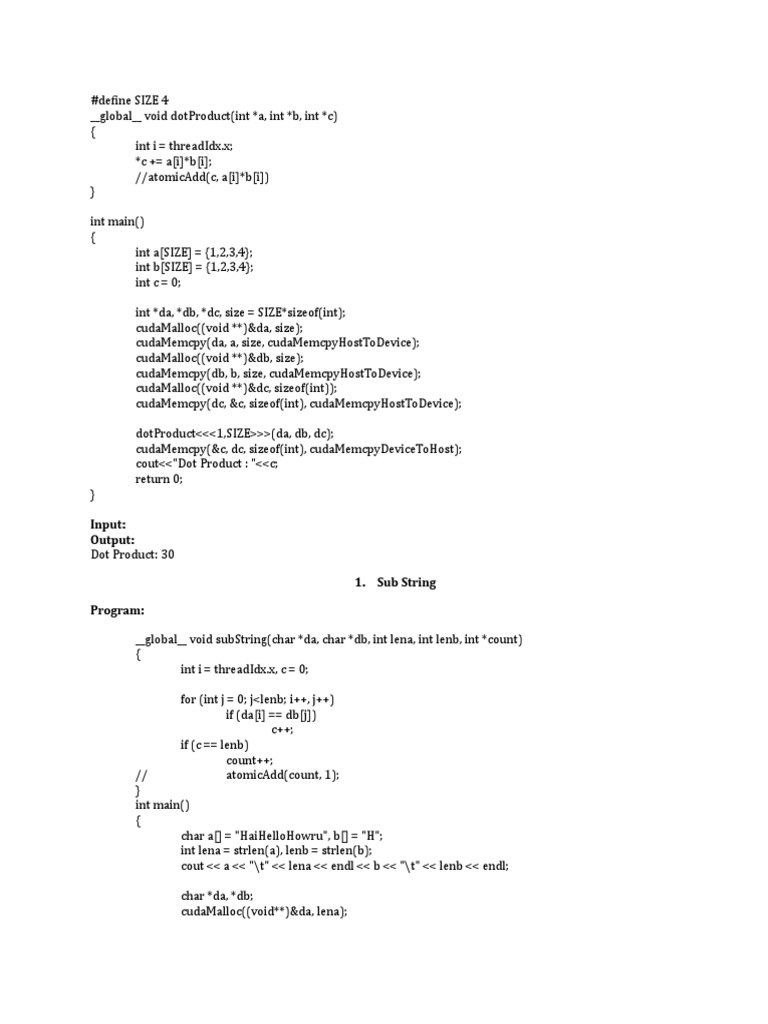 Input: Output: 1. Sub String Program | PDF | C++ | Functions And Mappings