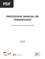 Procedural Manual On Terminology Final Version