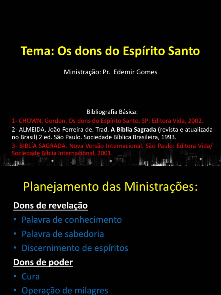 Dons do Espírito Santo na Bíblia | PDF | Presente espiritual | Bíblia
