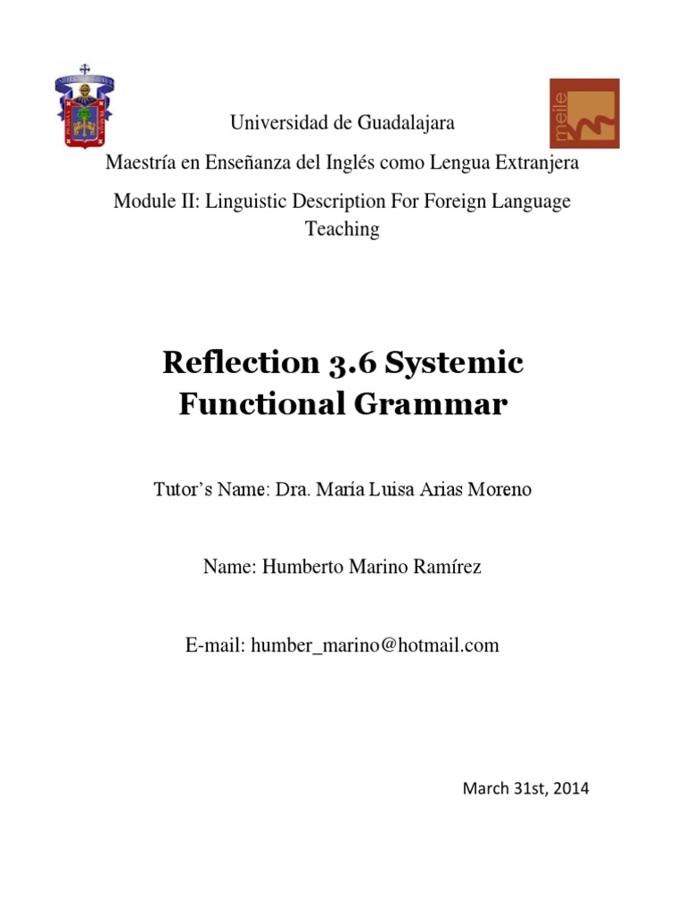 Teaching Systemic Functional Grammar | PDF | Linguistics | Human ...