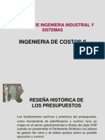 Presupuestos históricos ingeniería costos