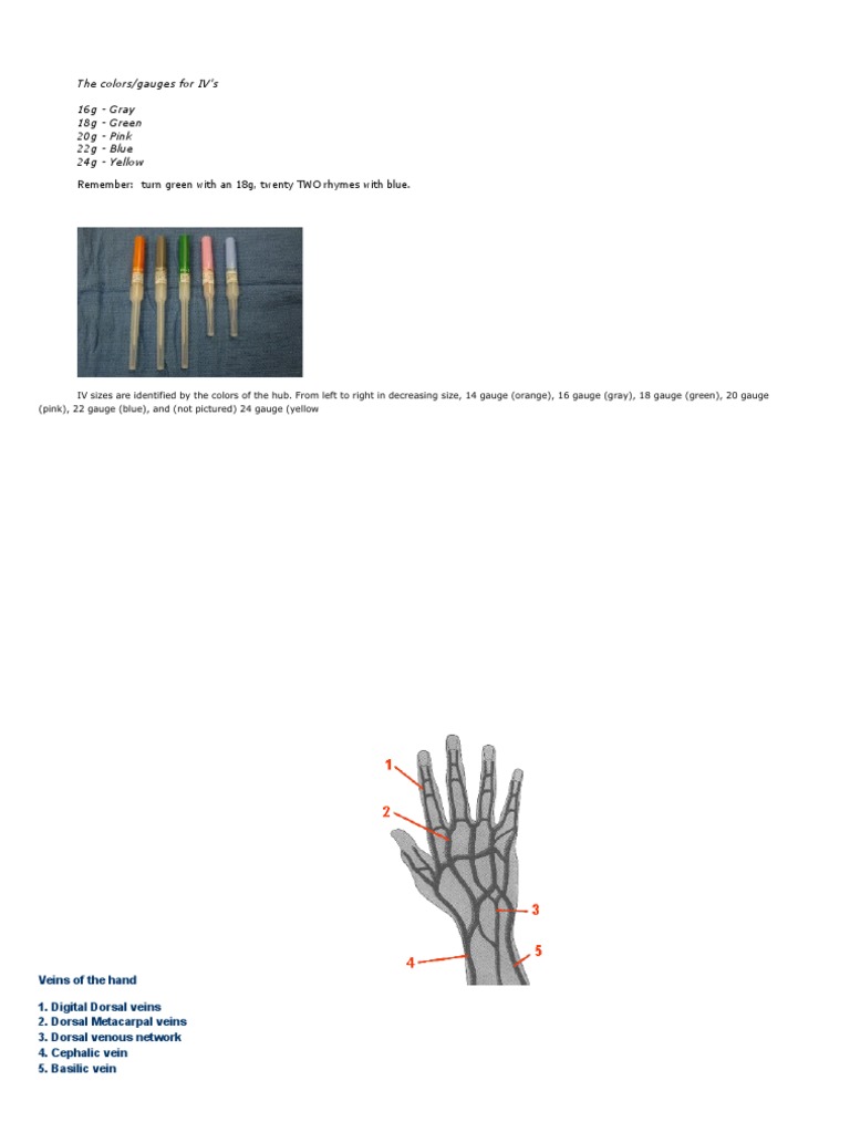 IV Gauge Colors and Sizes Explained | PDF | Graphic Design | Color