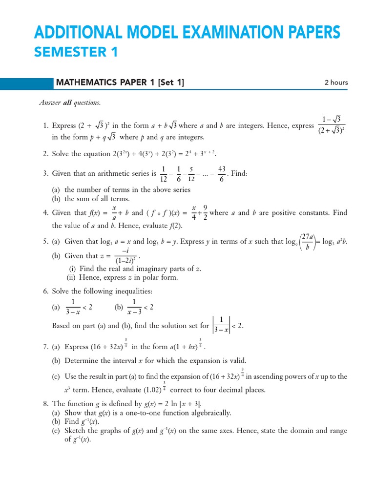 Exam Drills 1 Matrix Mathematics Equations