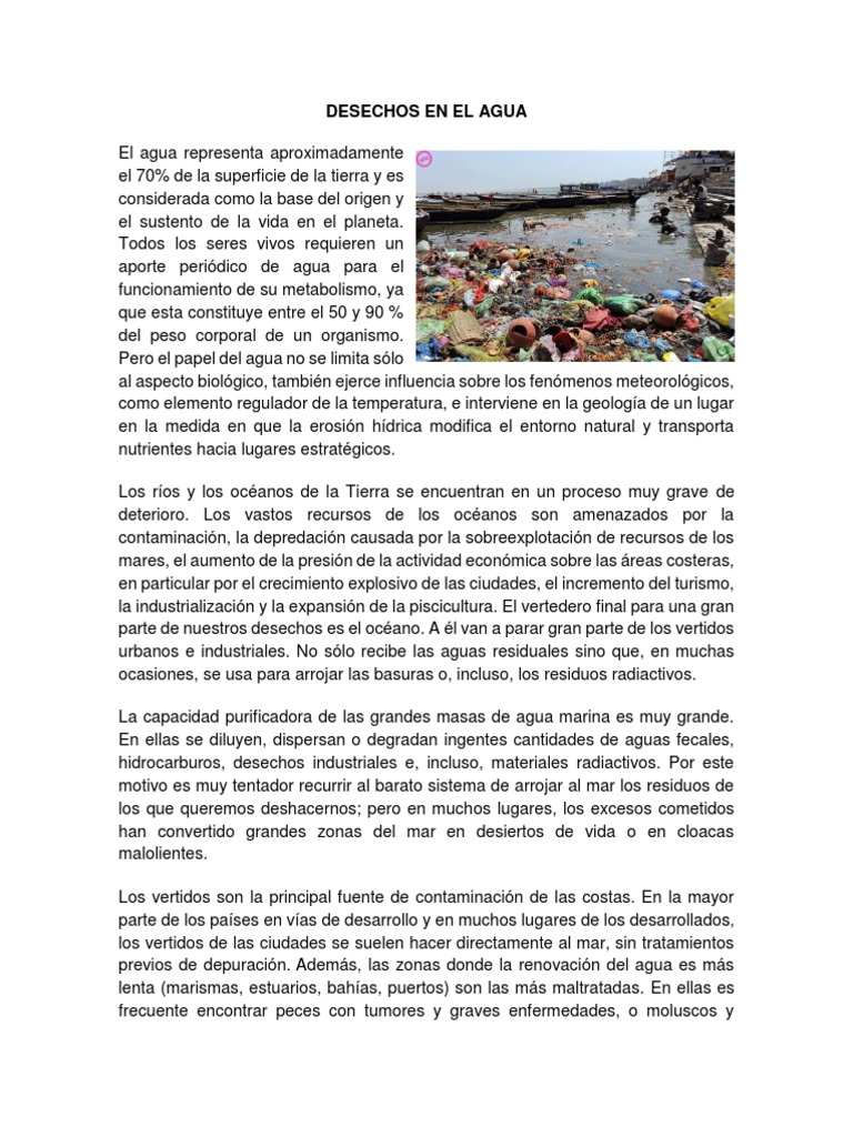 Contaminación de océanos por desechos | PDF | La contaminación del agua ...
