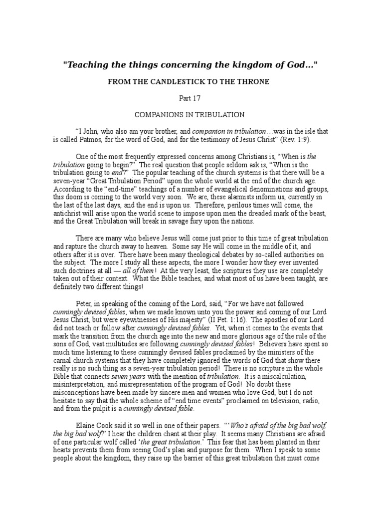 La Gran Tribulacion Pdf Great Tribulation Rapture