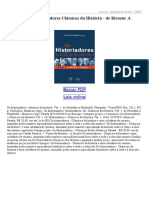 Os Historiadores Clássicos Da História de Ricoeur A Chartier Vol 3 PDF