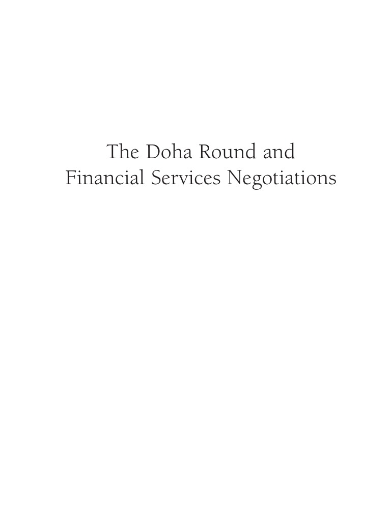 The Doha Round and Financial Service Negotiation PDF Doha
