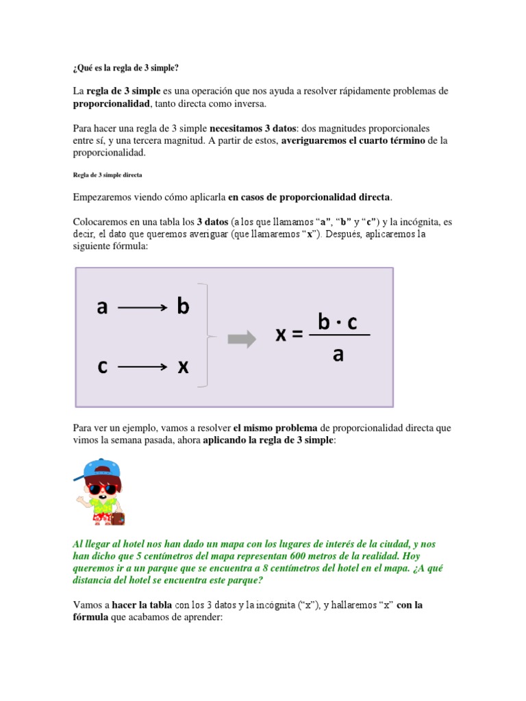 Qué Es La Regla de 3 Simple | PDF | Fracción (Matemáticas) | Enseñanza ...