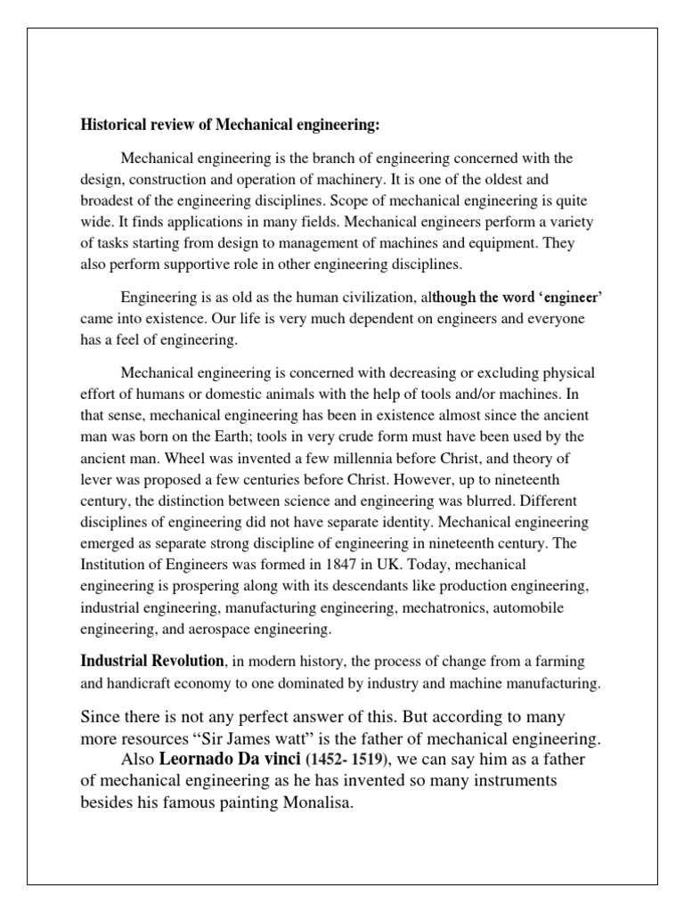 Historical Data of Mechanical Eng | PDF | Machines | Engineering