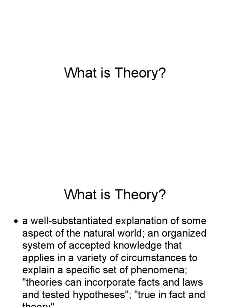 WHAT IS THEORY THEORY intelligence overview