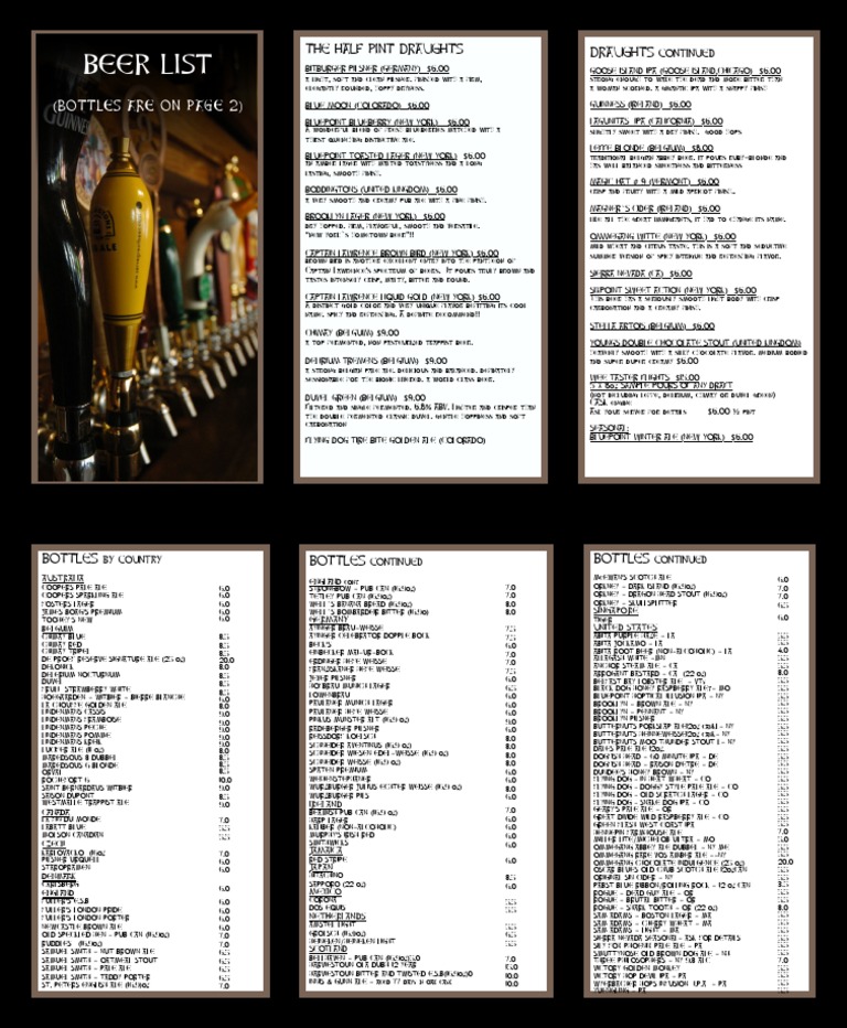 Beer List Feb | PDF | Beer | Ale
