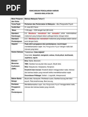 Rph Bahasa Melayu Tahun 5