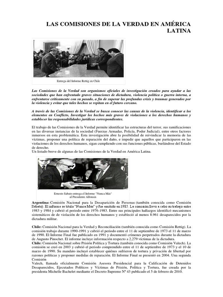 Las Comisiones de La Verdad en América Latina | PDF | Injusticia ...