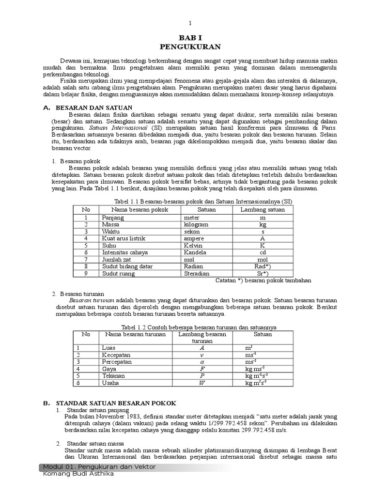 Modul 1 Besaran Dan Satuan