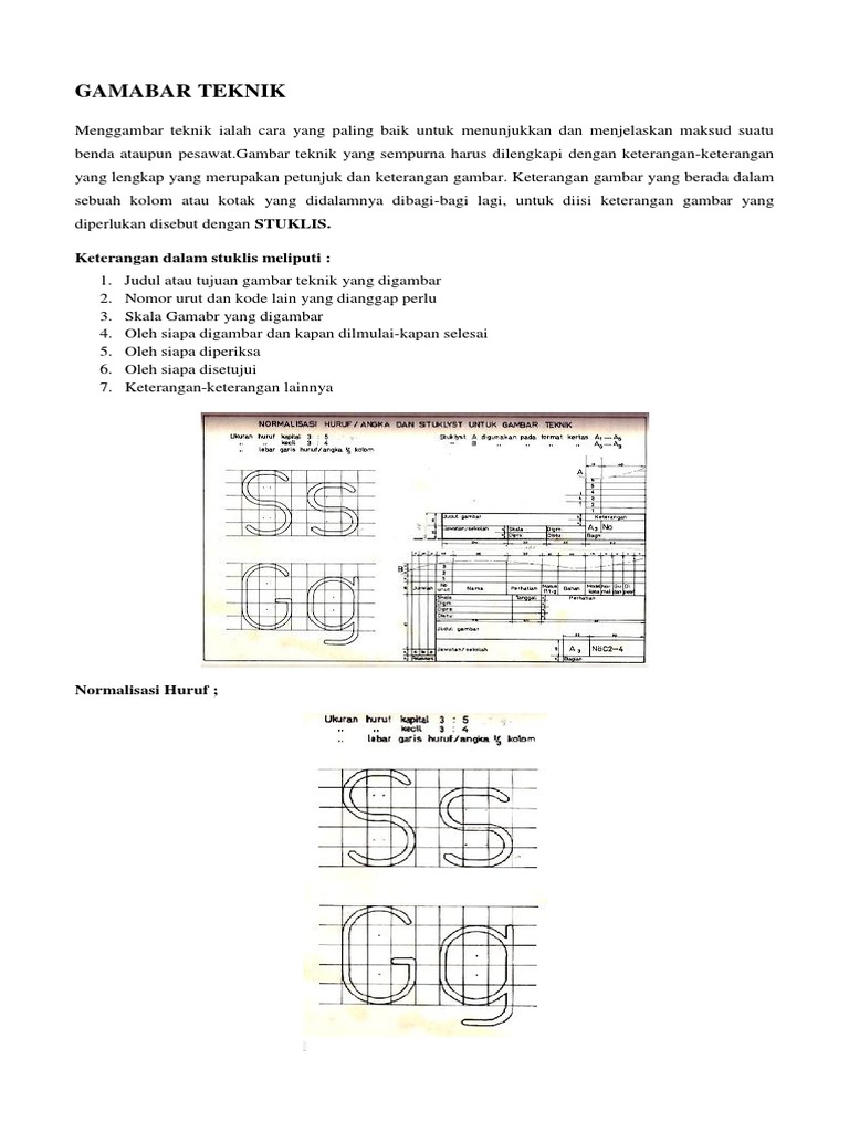 Stuklis dan Standarisasi Gambar Teknik | PDF