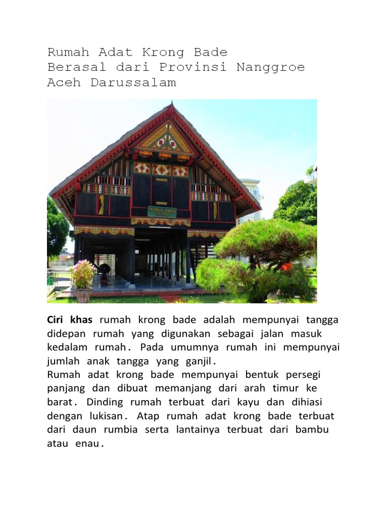 Rumah Adat Krong Bade Desain Rumah Minimalis 2019