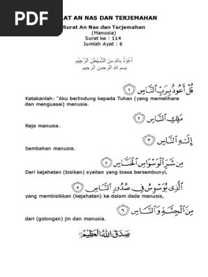 Surat An Nas Dan Terjemahan