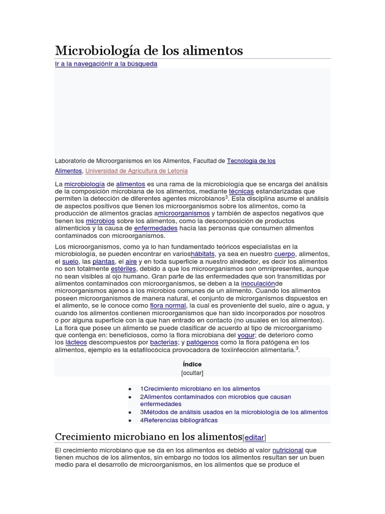 Microbiología de Los Alimentos | Descargar gratis PDF | Microbiología ...