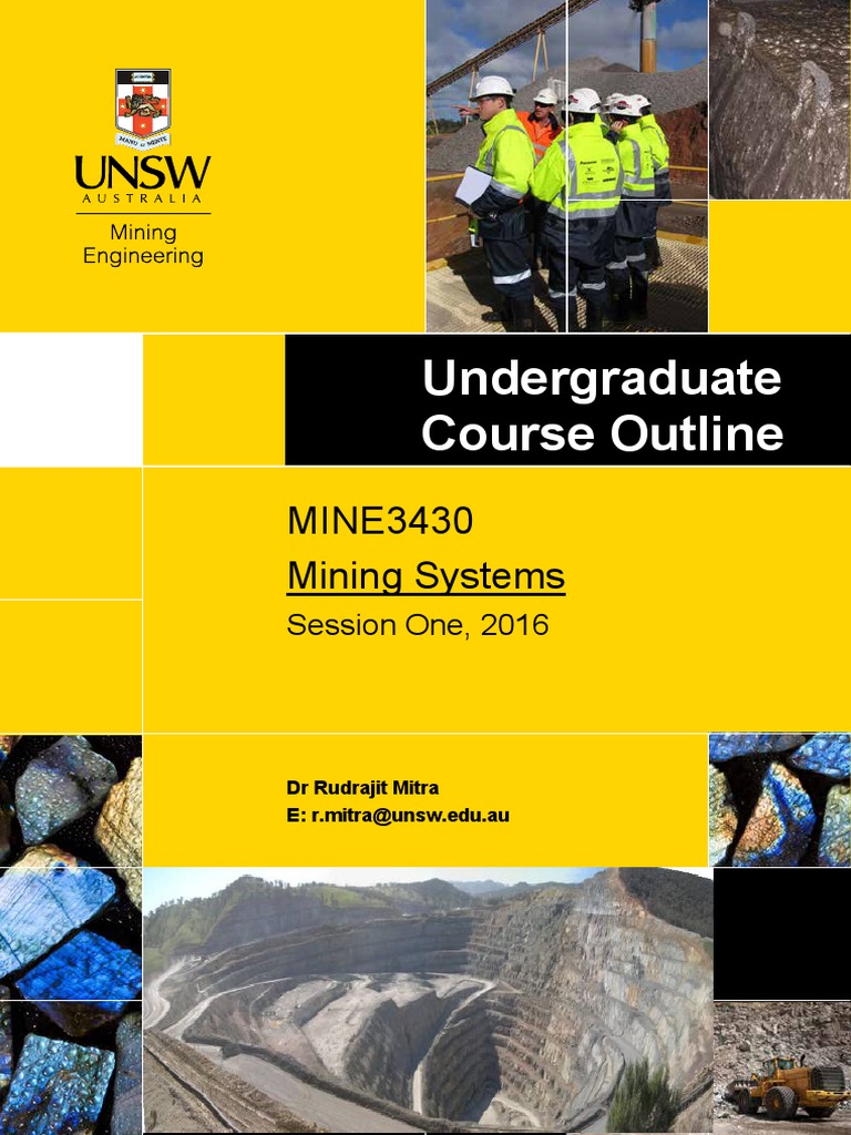 MINE3430 Course Outline: Mining Systems | PDF | Coal Mining | Mining
